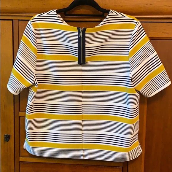 Old Navy Navy & Yellow Zip Back Top - Picture 3 of 3